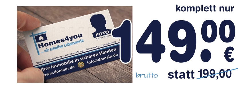 Visitenkarte für Immobilienmakler